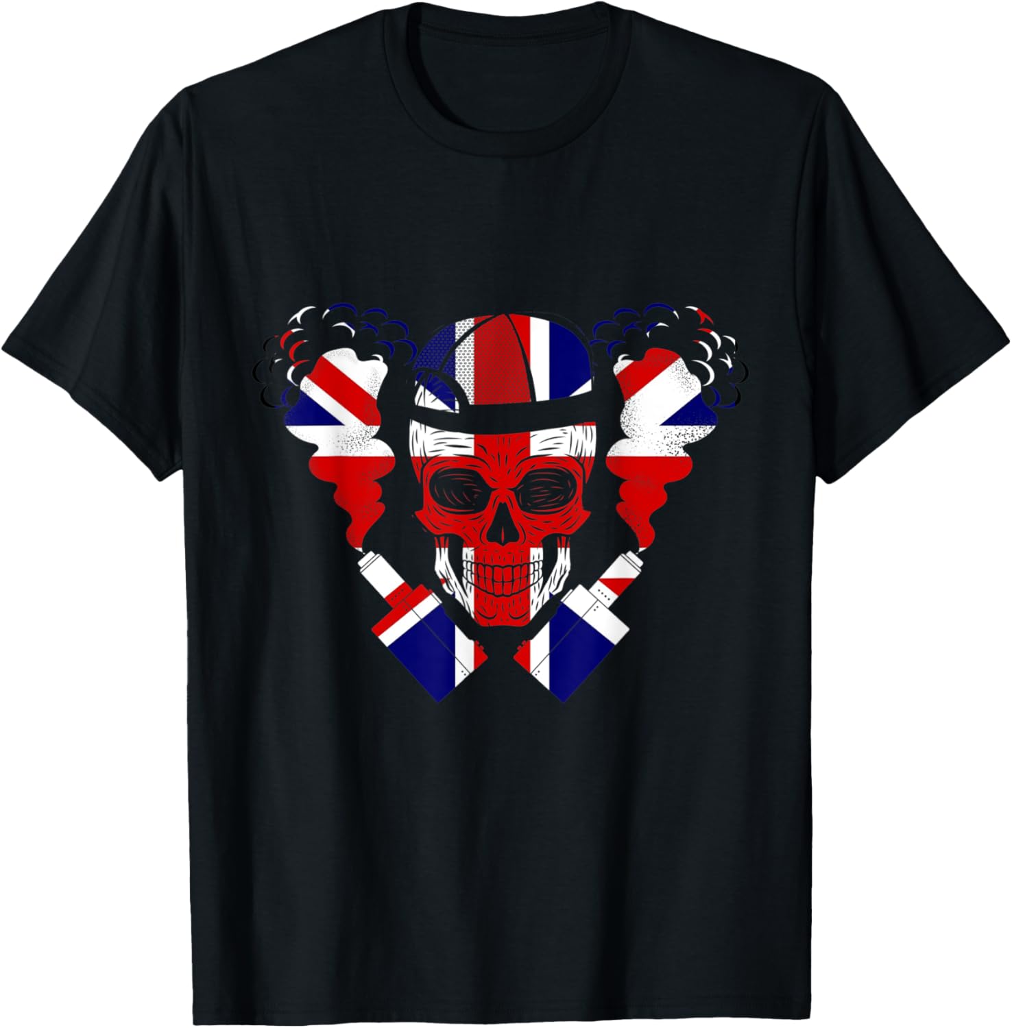 Vaping Jack - تي شيرت Union Jack Skull Vaping