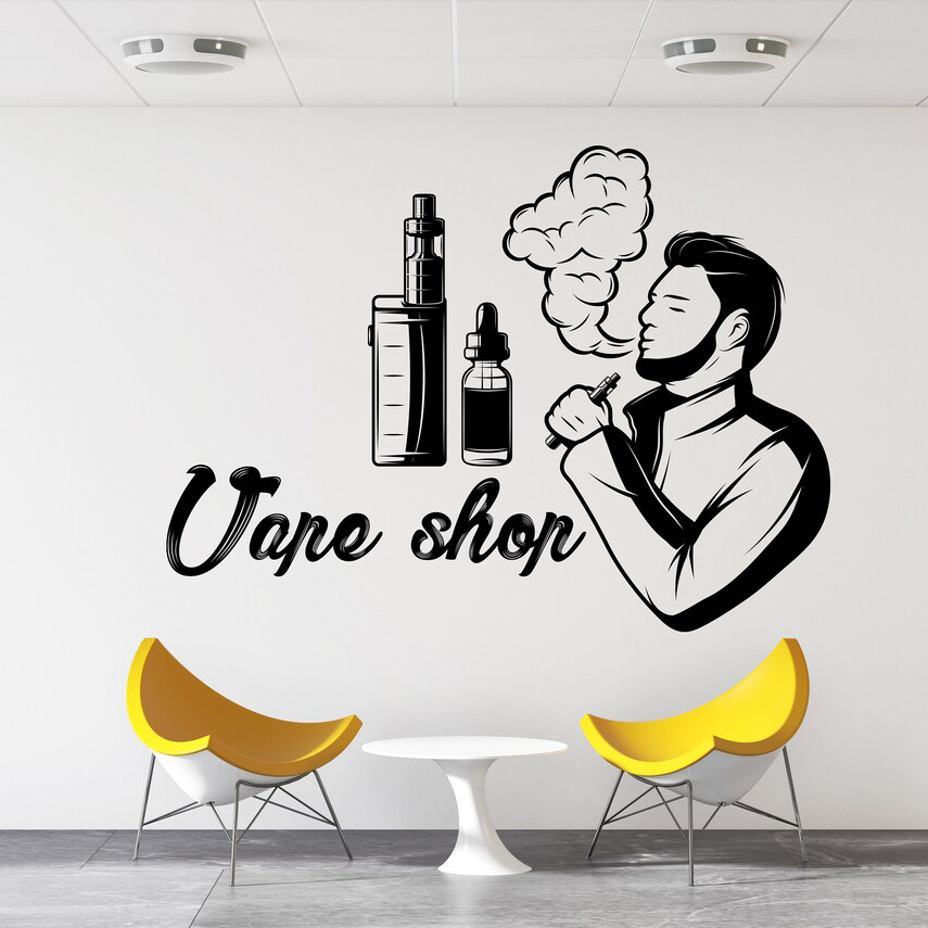 Vaping Store - ملصق نافذة ملصق حائط متجر Vape