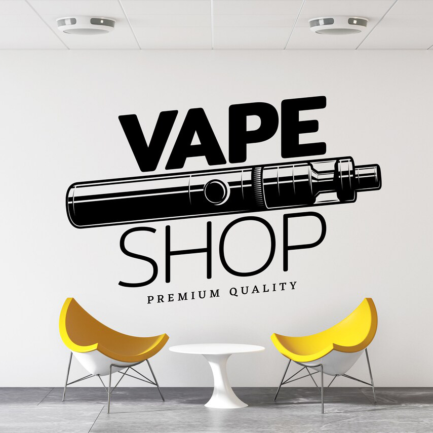 Vaping Store - فينيل فيب ملصق حائط متجر ،