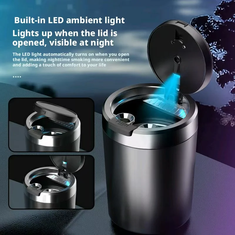 Vape Decoration - منفضة سجائر محمولة للسيارة بإضاءة LED