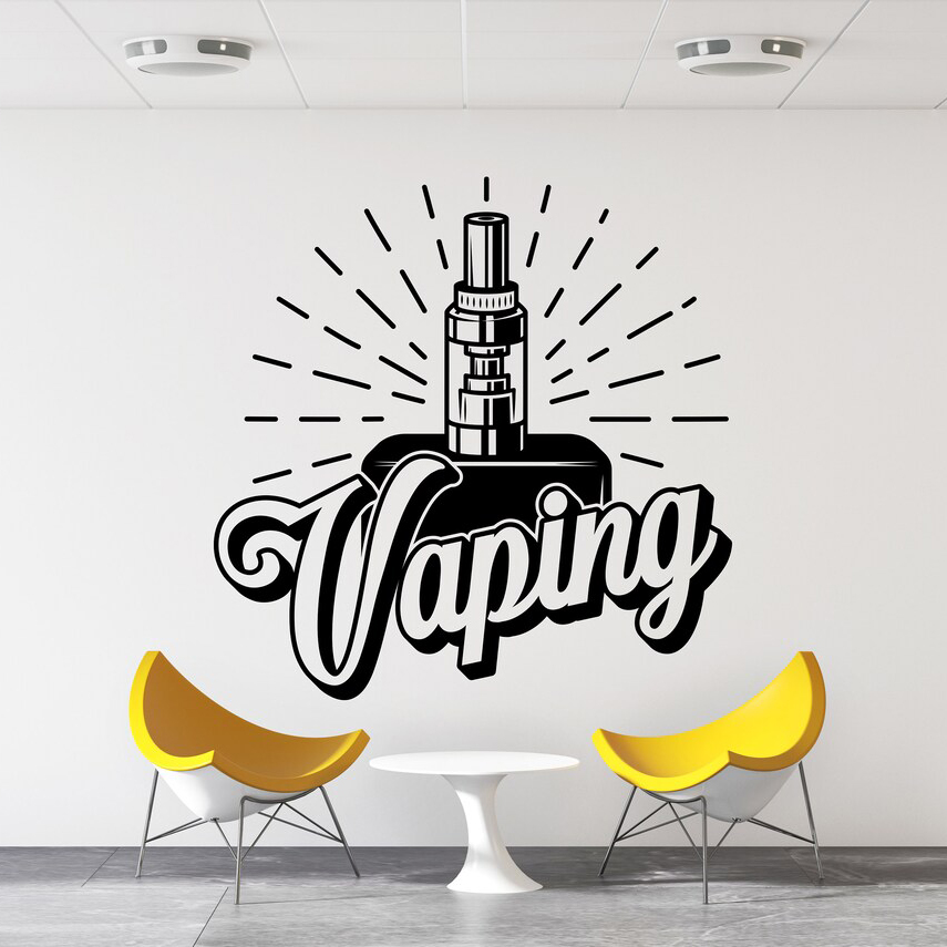 Vaping Store - فينيل فيب ملصق حائط متجر ،