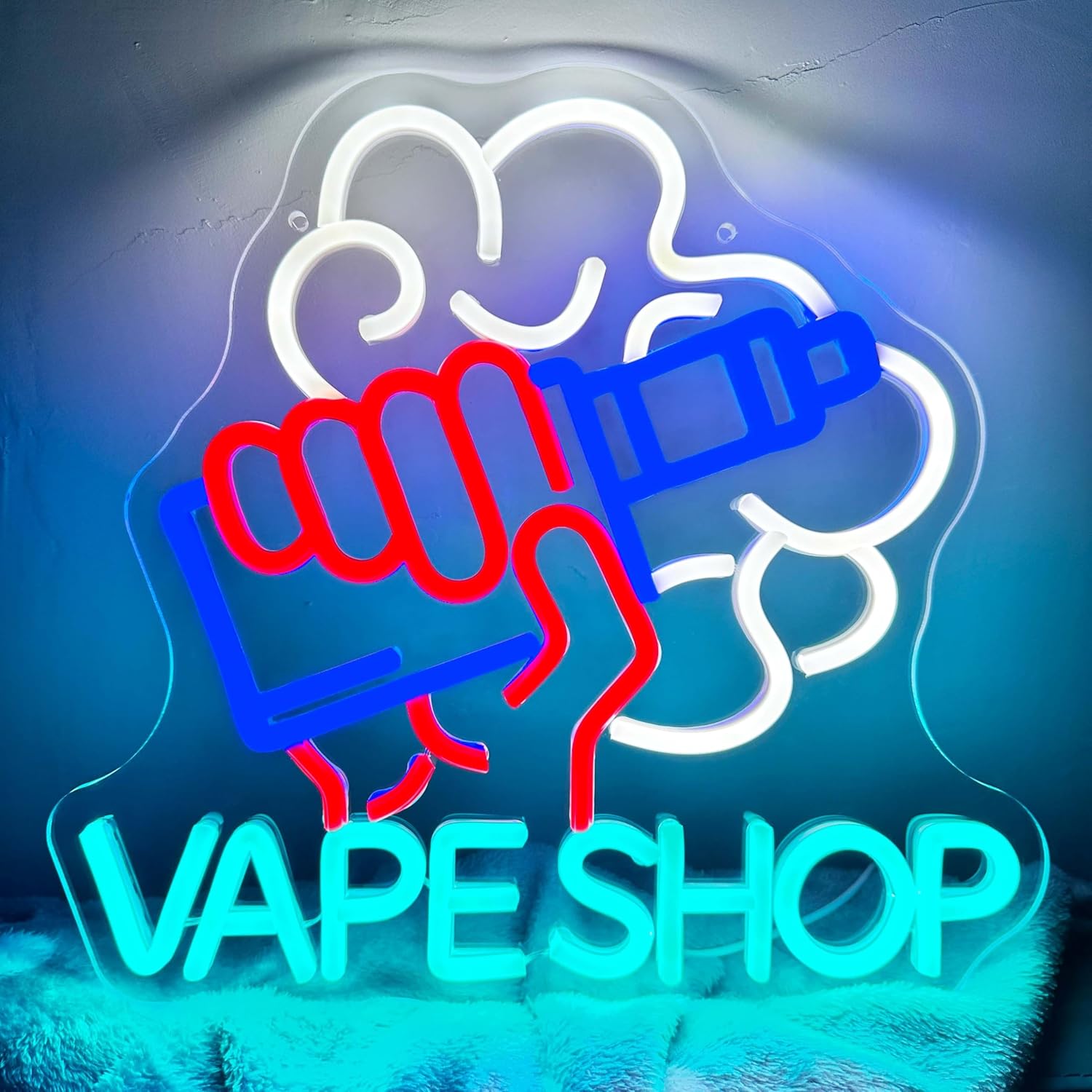 Vaping Store - لافتة إضاءة نيون ليد لمتاجر السجائر