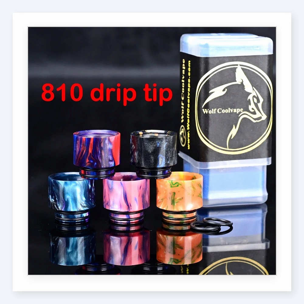 أطراف تنفس وولف كول فاب 810 -  - مراجعة Drip Tip Resin وسعره