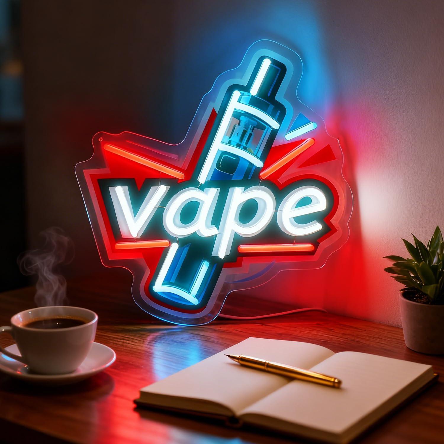 لافتة نيون للسجائر الإلكترونية - مراجعة Vaping Store وسعره